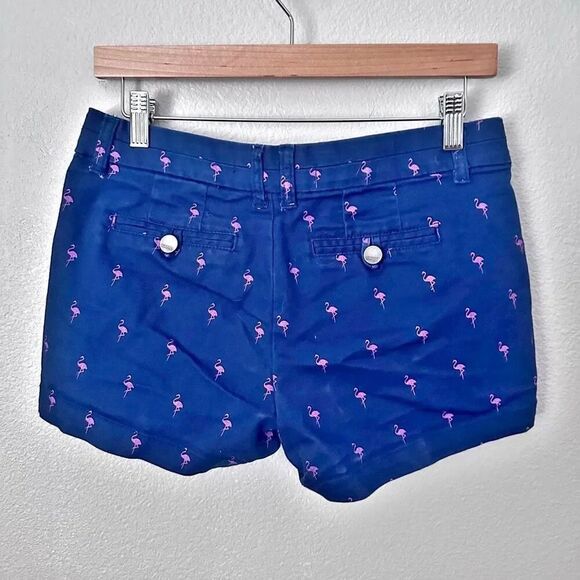 HARPER | 3" Chino Shorts Mid Rise in Navy Blue and Pink Flamingo Print | Small - Picture 3 of 7